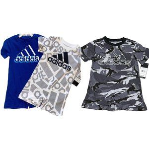 3 boys Rompers 18m Adidas shorts short sleeve blue white black camo NWT